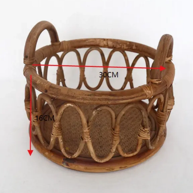Rattan Round Basket - Newborn Photography Props - Image 4